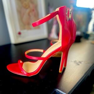Fashion Nova Red Open-Strapped High Heels - Size 8